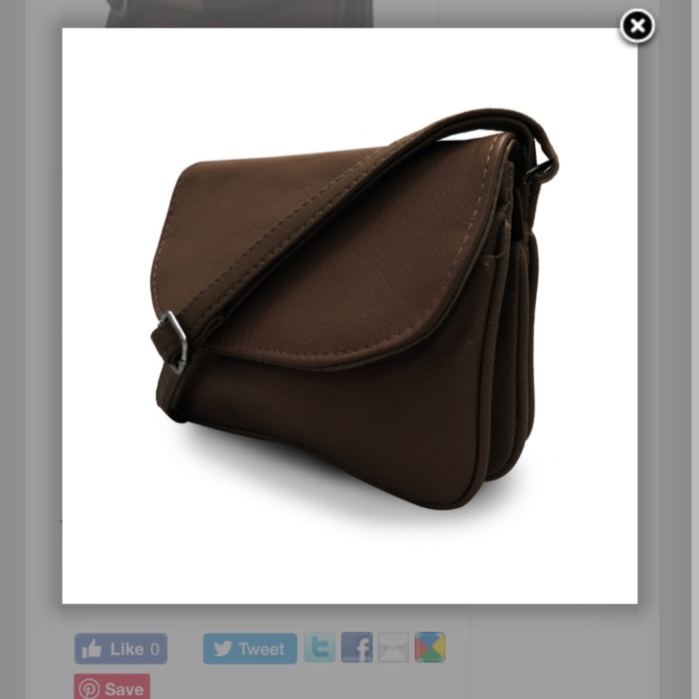 Brown leather multi pocket purse